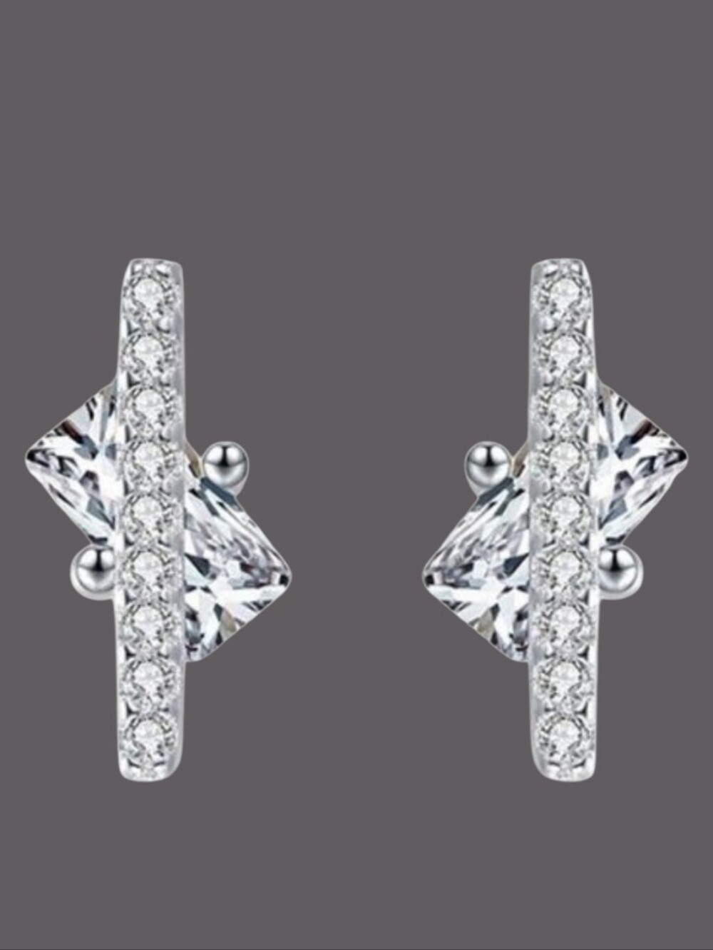 Earrings Bar Stud sterling silver NEW